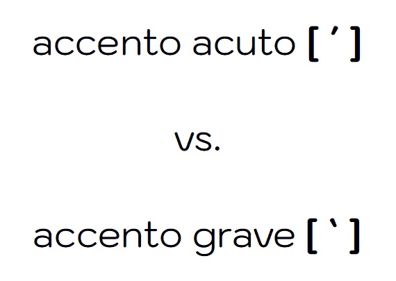 accento acuto [ ´ ] e grave [ ` ]